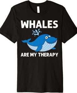 Funny Whale Art For Men Women Orca Narwhal Blue Whales Premium T-Shirt