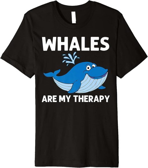 Funny Whale Art For Men Women Orca Narwhal Blue Whales Premium T-Shirt