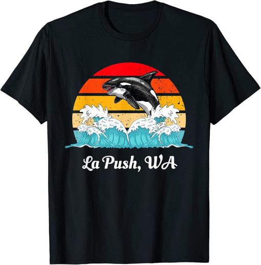 La Push WA Vintage Distressed Orca Killer Whale Art T-Shirt