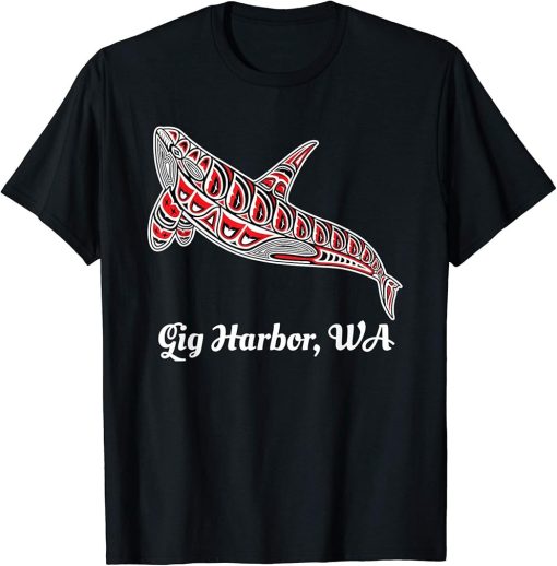 Native American Gig Harbor, WA Upward Orca Killer Whale T-Shirt