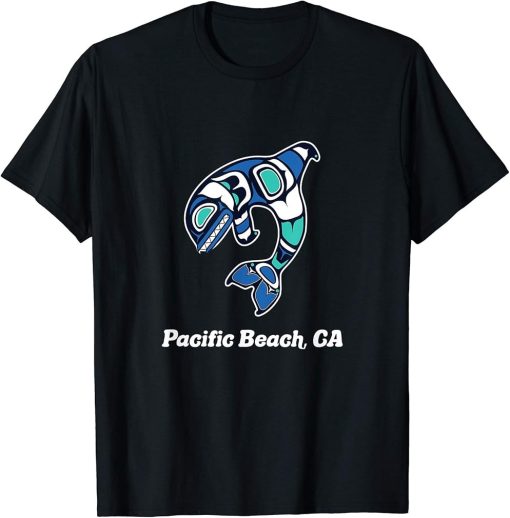 Pacific Beach CA Native American Tribal Orca Killer Whale T-Shirt