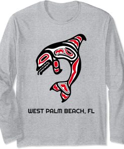 West-Palm Beach FL Native American Indian Orca Killer Whales Long Sleeve T-Shirt